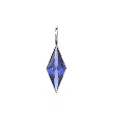 Load image into Gallery viewer, AAA Tanzanite Kite 18k Yellow Solid Gold Charm / February Birthstone Pendant Bezel Jewelry Finding / Natural Blue Gemstone Amulet