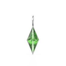 Load image into Gallery viewer, Green Peridot Kite 18k Yellow Solid Gold Charm / August Birthstone Pendant Bezel Jewelry Finding / Natural Olivine Gemstone Amulet