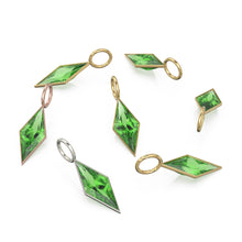 Load image into Gallery viewer, Green Peridot Kite 18k Yellow Solid Gold Charm / August Birthstone Pendant Bezel Jewelry Finding / Natural Olivine Gemstone Amulet
