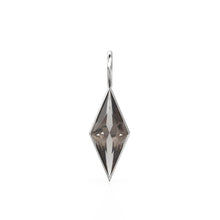 Load image into Gallery viewer, Smoky Quartz Kite 18k Yellow Solid Gold Charm / November Birthstone Pendant Bezel Jewelry Finding / Brown Gemstone / Diamond Cut Amulet