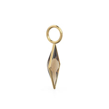 Load image into Gallery viewer, Smoky Quartz Kite 18k Yellow Solid Gold Charm / November Birthstone Pendant Bezel Jewelry Finding / Brown Gemstone / Diamond Cut Amulet