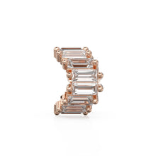 Load image into Gallery viewer, Natural Diamond 14k Baguette Tiara Gold Bead / Diamond European Bead / Diamond Rondelle Bead / Solid Gold Diamond Enhancer Spacer