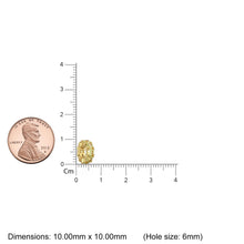 Load image into Gallery viewer, Lemon Quartz 14k Italian Gold Roundel Charm, Yellow Quartz Wheel Charm, Round Charm Holder, Eternity Round Stone November Birthstone Band