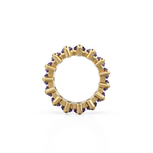 Load image into Gallery viewer, Purple Amethyst 14k Baguette Tiara Gold Bead / Amethyst European Bead / Amethyst Rondelle Bead / Solid Gold Amethyst Enhancer Spacer