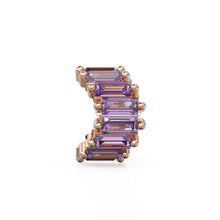 Load image into Gallery viewer, Purple Amethyst 14k Baguette Tiara Gold Bead / Amethyst European Bead / Amethyst Rondelle Bead / Solid Gold Amethyst Enhancer Spacer
