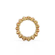Load image into Gallery viewer, Yellow Citrine 14k Baguette Tiara Gold Bead / Citrine European Bead / Citrine Rondelle Bead / Solid Gold Citrine Enhancer Spacer