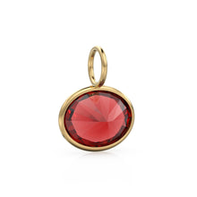 Load image into Gallery viewer, Red Ruby 2.40ct 14k Yellow Solid Gold Charm Pendant Bezel Jewelry Finding / July Birthstone / Red Gemstone / Oval Cut Amulet