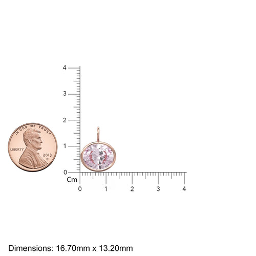 4.50ct Morganite 14k Yellow Solid Gold Charm Pendant Bezel Jewelry Finding / October Birthstone / Pink Gemstone / Oval Cut Amulet