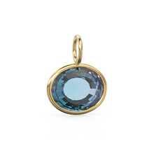 Load image into Gallery viewer, 4.60ct Bicolor Spinel 14k Yellow Solid Gold Charm Pendant Bezel Jewelry Finding / August Birthstone / Blue Gemstone / Oval Cut Amulet