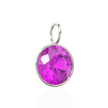 Load image into Gallery viewer, 6.50ct Kunzite 14k Solid White Gold Charm Pendant Bezel Jewelry Finding / September Birthstone / Purple Gemstone / Round Cut Amulet