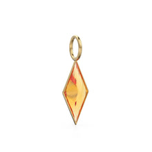Load image into Gallery viewer, Mandarin Citrine Kite 18k Yellow Solid Gold Charm / November Birthstone Pendant Bezel Jewelry Finding / Natural Golden Gemstone Amulet
