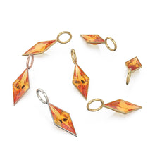 Load image into Gallery viewer, Mandarin Citrine Kite 18k Yellow Solid Gold Charm / November Birthstone Pendant Bezel Jewelry Finding / Natural Golden Gemstone Amulet