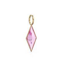 Load image into Gallery viewer, Tourmaline Kite 18k Yellow Solid Gold Charm / February Birthstone Pendant Bezel Jewelry Finding / Natural Pink Gemstone Amulet