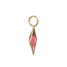 Load image into Gallery viewer, Pyrope Garnet Kite 18k Yellow Solid Gold Charm / January Birthstone Pendant Bezel Jewelry Finding / Natural Red Gemstone Amulet