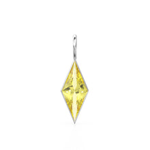 Load image into Gallery viewer, Lemon Quartz Kite 18k Yellow Solid Gold Charm / November Birthstone Pendant Bezel Jewelry Finding / Yellow Gemstone / Diamond Cut Amulet