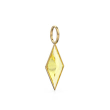 Load image into Gallery viewer, Lemon Quartz Kite 18k Yellow Solid Gold Charm / November Birthstone Pendant Bezel Jewelry Finding / Yellow Gemstone / Diamond Cut Amulet