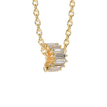 Load image into Gallery viewer, Natural Diamond 14k Baguette Tiara Gold Bead / Diamond European Bead / Diamond Rondelle Bead / Solid Gold Diamond Enhancer Spacer