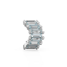 Load image into Gallery viewer, Blue Aquamarine 14k Baguette Tiara Gold Bead / Aquamarine European Bead / Aquamarine Rondelle Bead / Solid Gold Aquamarine Enhancer Spacer
