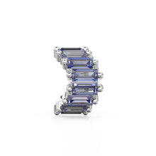 Load image into Gallery viewer, Blue Tanzanite 14k Baguette Tiara Gold Bead / Tanzanite European Bead / Tanzanite Rondelle Bead / Solid Gold Tanzanite Enhancer Spacer