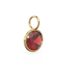 Load image into Gallery viewer, Red Ruby 2.40ct 14k Yellow Solid Gold Charm Pendant Bezel Jewelry Finding / July Birthstone / Red Gemstone / Oval Cut Amulet