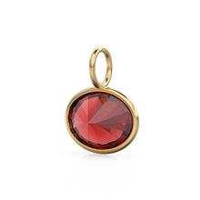 Load image into Gallery viewer, Red Ruby 2.40ct 14k Yellow Solid Gold Charm Pendant Bezel Jewelry Finding / July Birthstone / Red Gemstone / Oval Cut Amulet