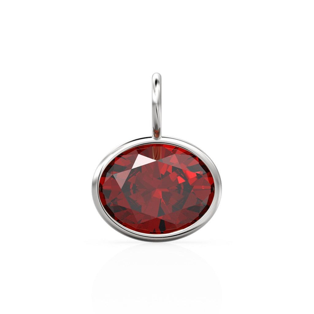 Red Ruby 2.40ct 14k Yellow Solid Gold Charm Pendant Bezel Jewelry Finding / July Birthstone / Red Gemstone / Oval Cut Amulet