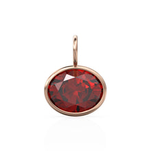 Load image into Gallery viewer, Red Ruby 2.40ct 14k Yellow Solid Gold Charm Pendant Bezel Jewelry Finding / July Birthstone / Red Gemstone / Oval Cut Amulet