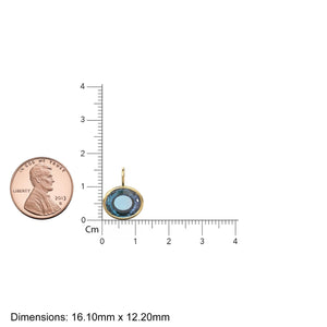 4.60ct Bicolor Spinel 14k Yellow Solid Gold Charm Pendant Bezel Jewelry Finding / August Birthstone / Blue Gemstone / Oval Cut Amulet