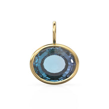 Load image into Gallery viewer, 4.60ct Bicolor Spinel 14k Yellow Solid Gold Charm Pendant Bezel Jewelry Finding / August Birthstone / Blue Gemstone / Oval Cut Amulet