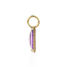 Load image into Gallery viewer, 1.50ct Ametrine 14k Yellow Solid Gold Charm Pendant Bezel Jewelry Finding / November Birthstone / Bicolor Gemstone / Baguette Cut Amulet