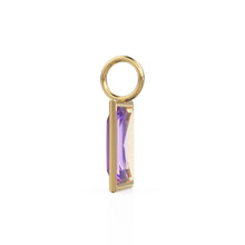 Load image into Gallery viewer, 1.50ct Ametrine 14k Yellow Solid Gold Charm Pendant Bezel Jewelry Finding / November Birthstone / Bicolor Gemstone / Baguette Cut Amulet