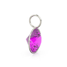 Load image into Gallery viewer, 6.50ct Kunzite 14k Solid White Gold Charm Pendant Bezel Jewelry Finding / September Birthstone / Purple Gemstone / Round Cut Amulet