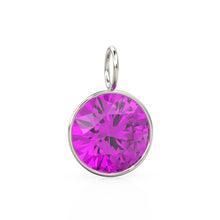 Load image into Gallery viewer, 6.50ct Kunzite 14k Solid White Gold Charm Pendant Bezel Jewelry Finding / September Birthstone / Purple Gemstone / Round Cut Amulet