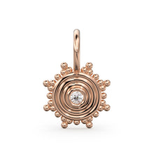 Load image into Gallery viewer, Natural Diamond Disc Charm / 18k Solid Gold Charm / Round Cut Diamond Charm / Handmade Real Diamond Charm / Solid Gold Charm / Dainty Charm - Jalvi &amp; Co.