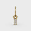 TINY Baguette Diamond Charm Pendant / 14k 18k Solid Gold Pendant / Baguette Diamond Pendant / Petite Diamond Charm / Christmas Sale