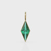 Zambian Emerald Kite 18k Yellow Solid Gold Charm / May Birthstone Pendant Bezel Jewelry Finding / Green Natural Gemstone Diamond Cut Amulet