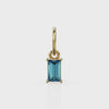 TINY Baguette Swiss Blue Topaz Charm Pendant / 14k 18k Solid Gold Pendant / Baguette Topaz Pendant / Petite Blue Topaz Charm / 5x3mm 6x3mm
