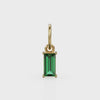 TINY Baguette Emerald Charm Pendant / 14k 18k Solid Gold Pendant / Baguette Emerald Pendant / Petite Zambian Emerald Charm / 5x3mm 6x3mm