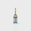 TINY Baguette Aquamarine Charm Pendant / 14k 18k Solid Gold Pendant / Baguette Aquamarine Pendant / Petite Aquamarine Charm / 5x3mm 6x3mm