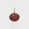 Red Ruby 2.40ct 14k Yellow Solid Gold Charm Pendant Bezel Jewelry Finding / July Birthstone / Red Gemstone / Oval Cut Amulet