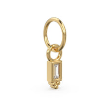 Load image into Gallery viewer, TINY Boho Baguette Diamond Charm Pendant / 14k 18k Solid Gold Charm Pendant / Baguette Diamond Pendant / Petite Diamond Charm / Tiny Pendant - Jalvi &amp; Co.