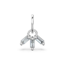 Load image into Gallery viewer, Trio 3 Baguette Diamond Tiny Charm Pendant / 14k 18k Solid Gold Pendant / Baguette Diamond Pendant / Petite Diamond Charm / Three Diamonds - Jalvi &amp; Co.