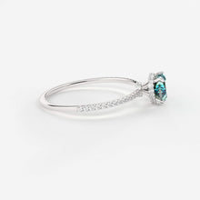 Load image into Gallery viewer, 1.02 Carat Heart Green Blue Sapphire Engagement Ring / Sapphire Cocktail Ring / White Gold Anniversary Ring / Sapphire Diamond Proposal Ring - Jalvi &amp; Co.