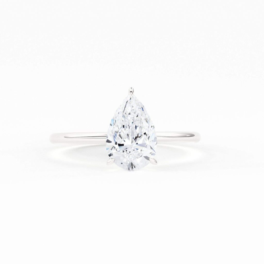 1.02 Carat Pear Cut Diamond Engagement Ring / Solitaire Pear Cut Diamond / Natural Diamond Prong Set Promise Ring / Proposal 14k Gold Ring - Jalvi & Co.