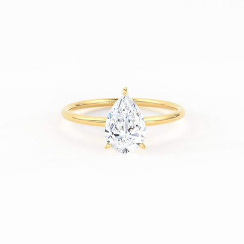 1.02 Carat Pear Cut Diamond Engagement Ring / Solitaire Pear Cut Diamond / Natural Diamond Prong Set Promise Ring / Proposal 14k Gold Ring - Jalvi & Co.