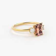 Load image into Gallery viewer, 1.1 Carat Red Orange Padparadscha Sapphire Luxury Ring / Unique Yellow Gold Sapphire Ring / Engagement Ring / Sapphire and Diamonds Ring - Jalvi &amp; Co.