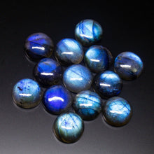 Load image into Gallery viewer, 1 Matched Pair, Smooth Round Shape, 14mm Size Labradorite Cabochons - Jalvi &amp; Co.