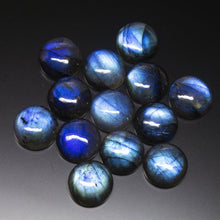 Load image into Gallery viewer, 1 Matched Pair, Smooth Round Shape, 14mm Size Labradorite Cabochons - Jalvi &amp; Co.