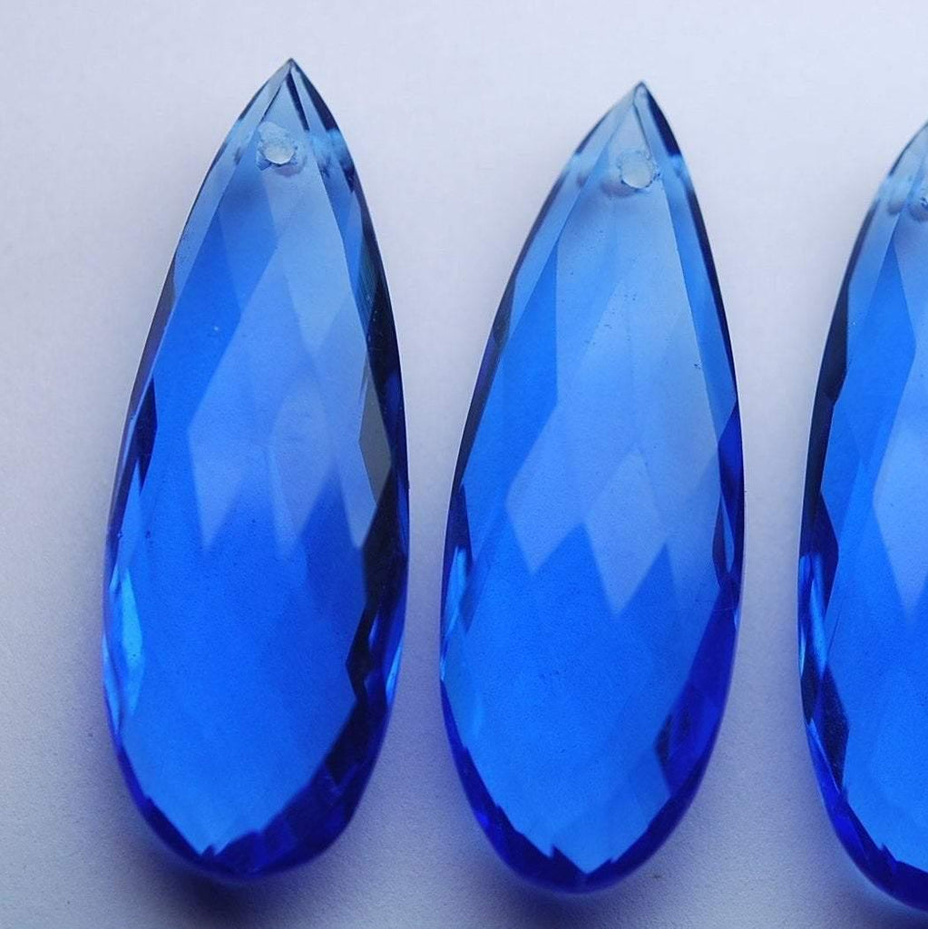 1 Matched Pairs Tanzanite Blue Quartz Front Drilled Faceted Pear Briolettes Size, 10X30mm - Jalvi & Co.