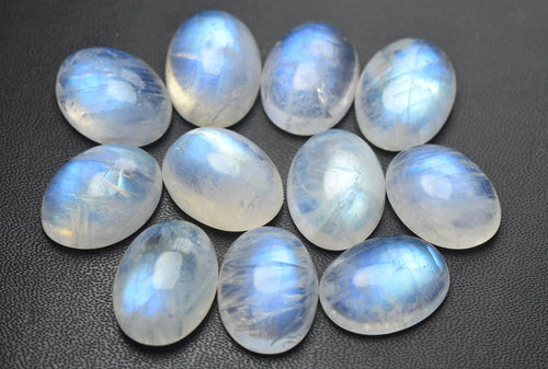 1 Matched Pairs,Rainbow Moonstone Oval Smooth Cabochon Size, 15X20mm Natural Stone - Jalvi & Co.